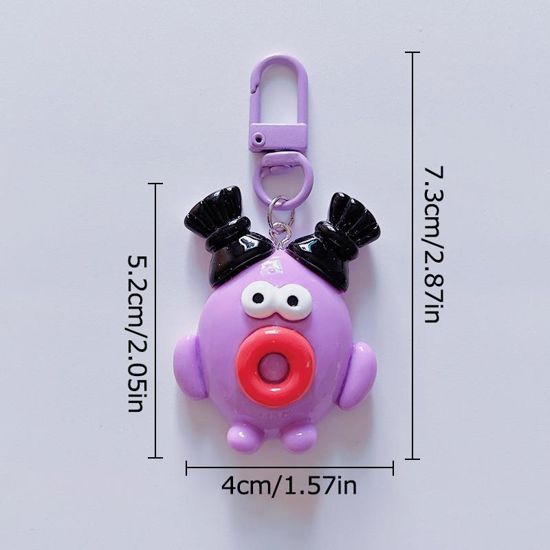 1PC Funny Cute Girls Gifts Sausage Big Mouth Monster Keychain Cartoon Resin Key Chains