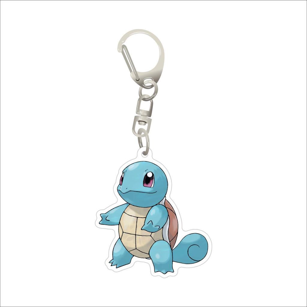 Kawaii  Acrylic Keychains Pikachu Rowlet Mewtwo Gengar Eevee Squirtle Lucario Gyarados Psyduck Keyrings Pendants Figure