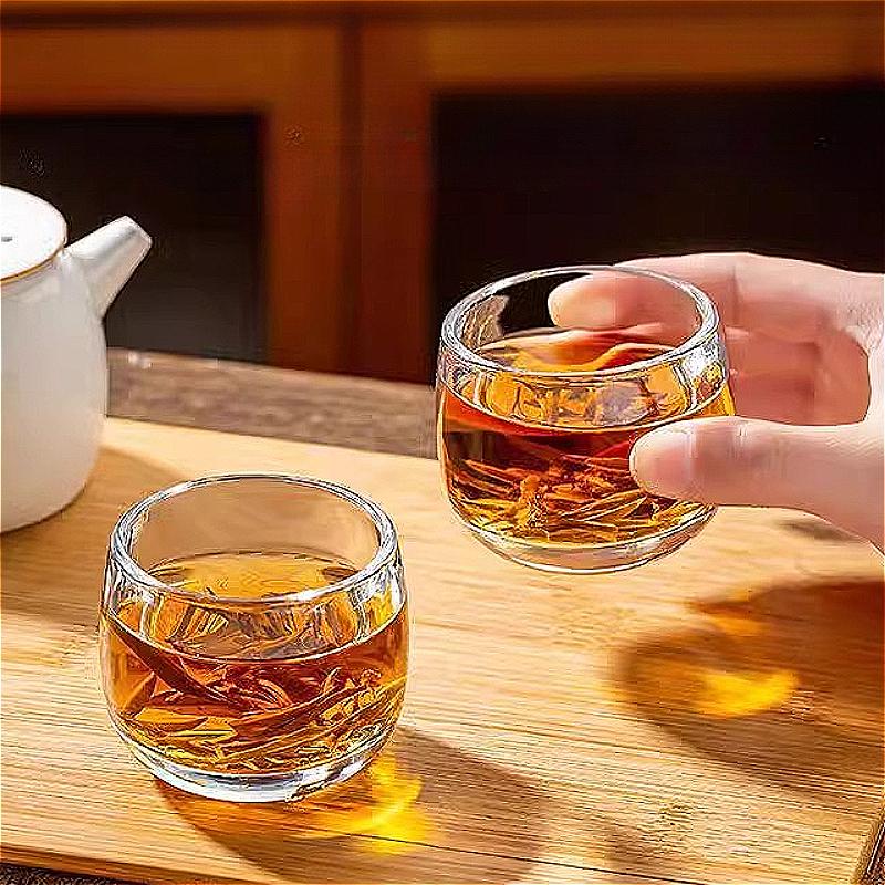 80ml Elegant Tea Mug High End Glass Cup Classic Heat-resistant Water Cup Small Wine Glass Drinking Glasses Household Accessories