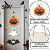 Funny Cartoon Party Wall Decorations Halloween Wooden Hanging Ornament, Jack-o'-Lantern Ghost Bat 3-Tier String Door Hanger, Cute Spooky Festival