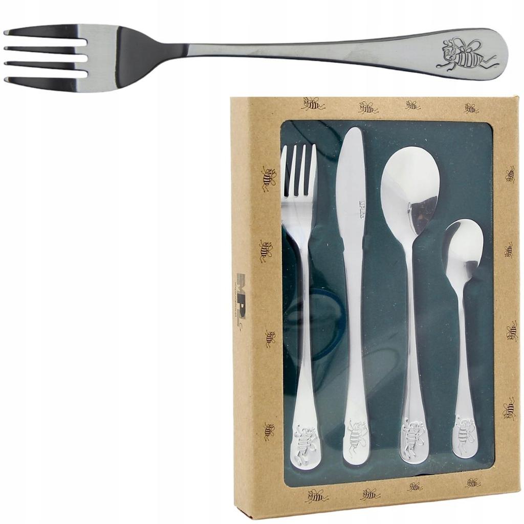 CHILDREN'S CUTLERY SET STEEL SPOON FORK KNIFE SPOON 4 pcs.