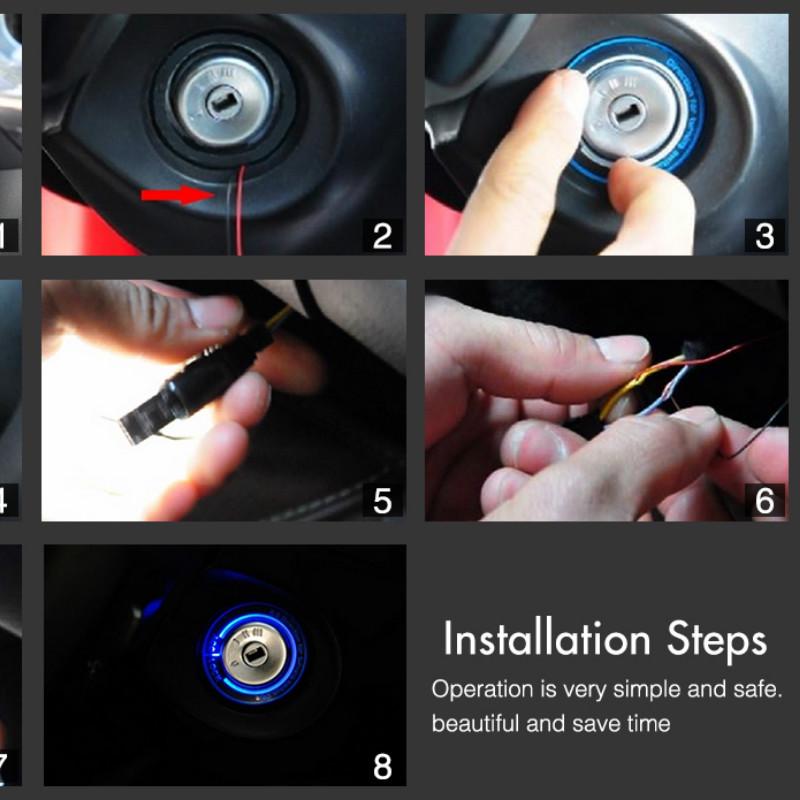 Buy Car Ignition Key Ring Led Lighting Decoration Stickers For Ford ...