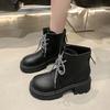 Retro Versatile Martin Boots for Women 2025 Spring and Autumn New Fashion British Style Small Man Height Increase Platform Short Boots for Women