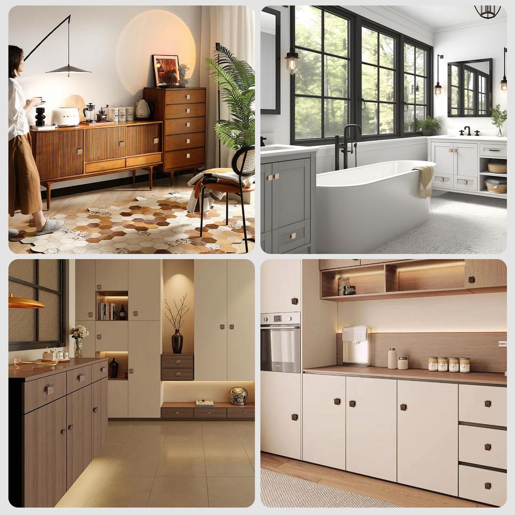 Rectangle Single-hole Cabinet Door Handles Walnut and Beech Wardrobes Cupboards Handle Drawers Knob Furniture Hardware