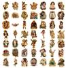 10 30 50 100Pcs Retro Old School Tattoo Style Stickers  Skateboard Car Phone Bike Laptop Luggage Sexy Girl Waterproof Sticker