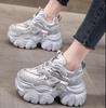 Fashion 10CM Air Mesh Microfiber Leather Vulcanize Platform Wedge Flats Comfy Summer Autumn Chunky Sneaker Hollow Women Sandals Shoes
