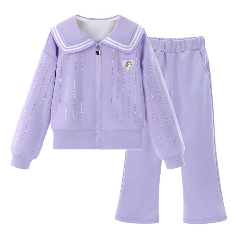

Princess Girls Fashion Casual Spring Set: Jacket & Pants Two-Piece Outfit for Ages 2-5 150cm