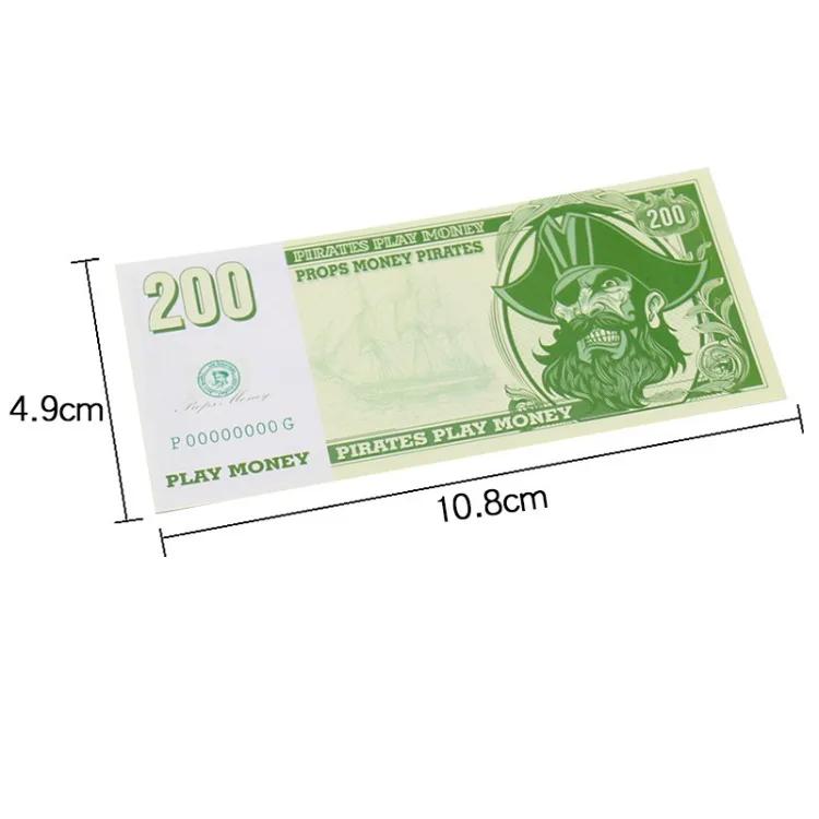 100PCS Pirate Currency Banknotes Props Festival Paper Money Kids Toys New Face Value Prop Game Banknote Home Halloween Decor