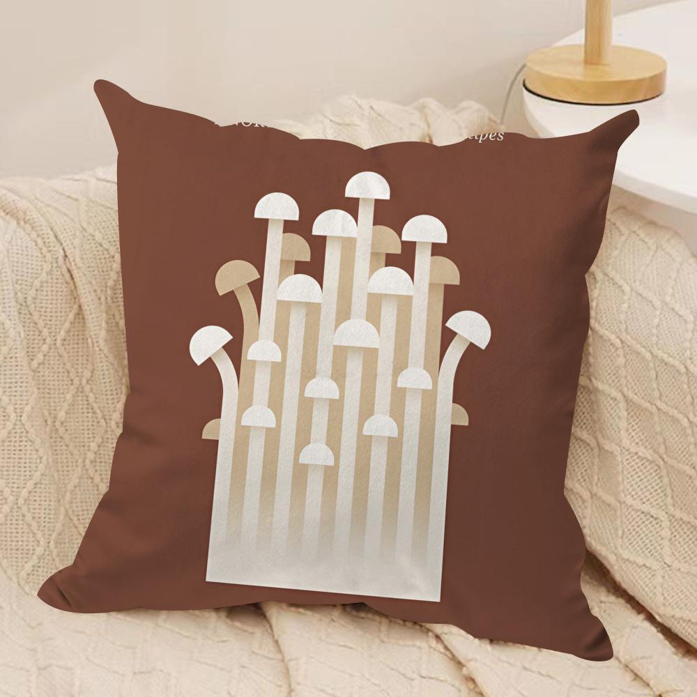 Simple Flower Art Cushion Cover Silky Short Plush Double-Sided Printed Pillow Case for Sofa All Seasons Home Decor Gift