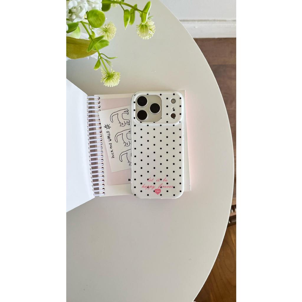 Polka Dot Cherry Pendant iPhone Case for Women - Fits iPhone 15, 16, 17, and 17 Pro Max. Cute & Stylish.