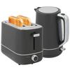 Set of 1.7 L Kettle and Toaster with 6 Browning Levels, Grey