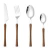304 knife and fork spoon ins wind wooden handle small waist chicken wing wood retro western tableware ice cream dessert spoon fruit fork