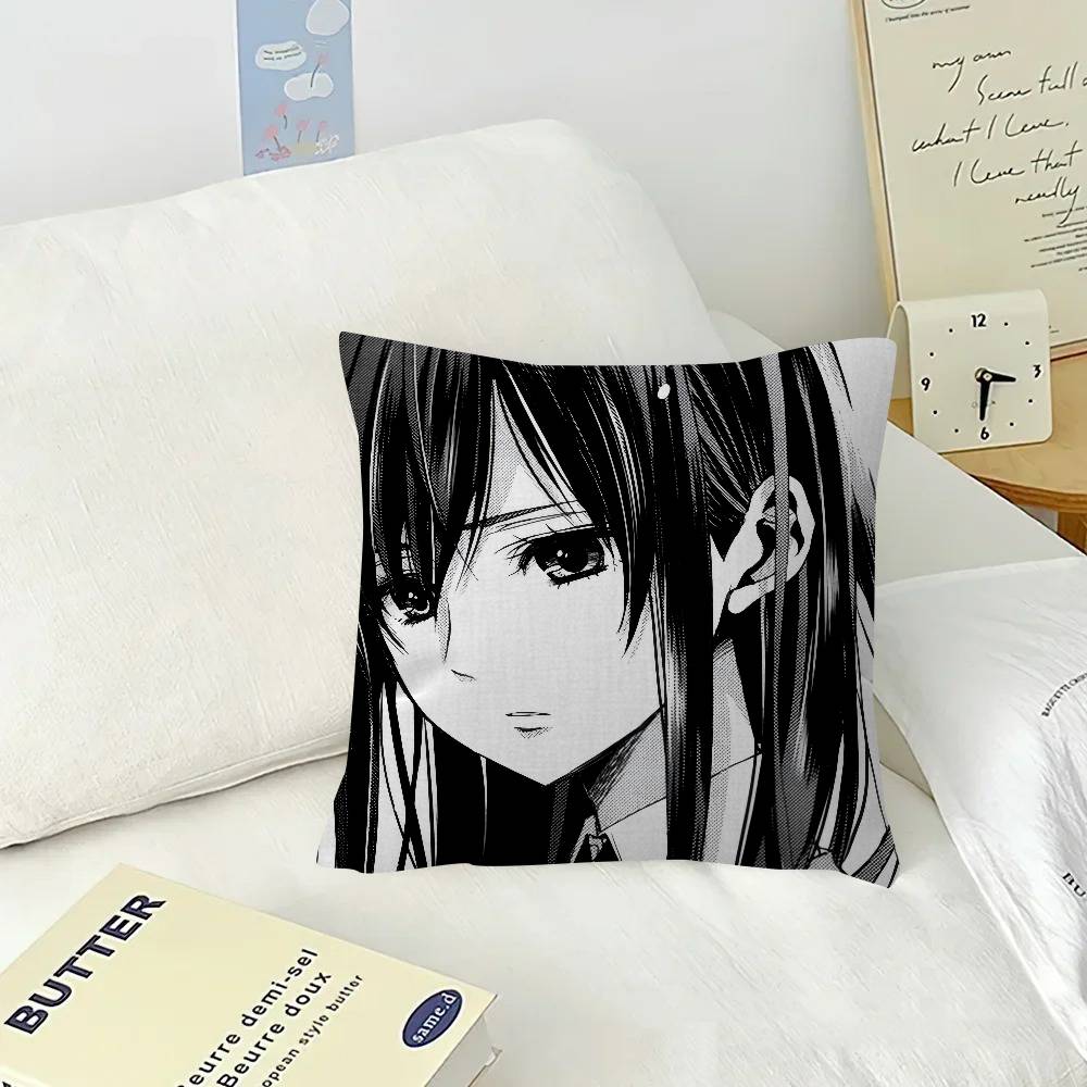 Anime citrus girl  Pillow Cushion Cover Pillowcase Living Room Sofa Home Decor Customized