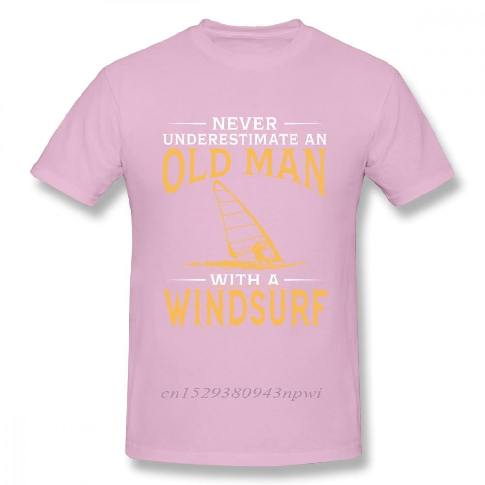 Never Underestimate An Old Man With A Windsurf T Shirt Boy Vintage TShirt Fashion New Arrival Casual