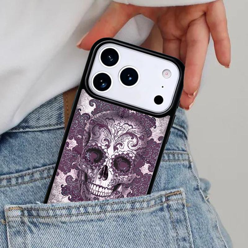 Skull with Dimand Eyes Phone Case for iPhone 17ProMax 12 13 14 15 16e 17 Pro Max Plus Air Cover