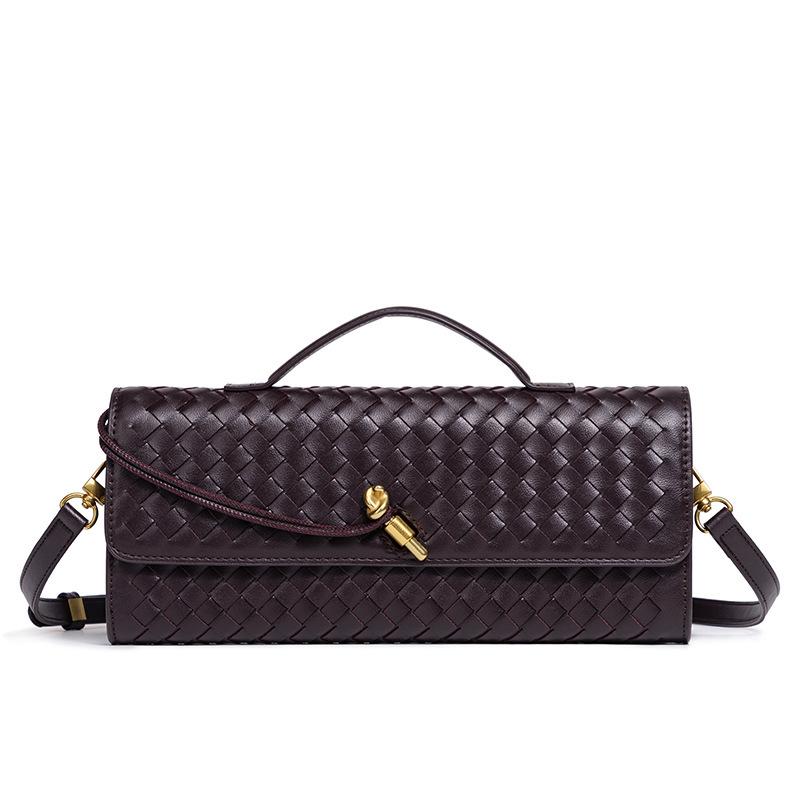 Specialized In Niche Woven One-Shoulder Baguette Bags, Fashionable Portable And Horizontal Clutch Bags, Versatile Women'S Oblique Span Bags