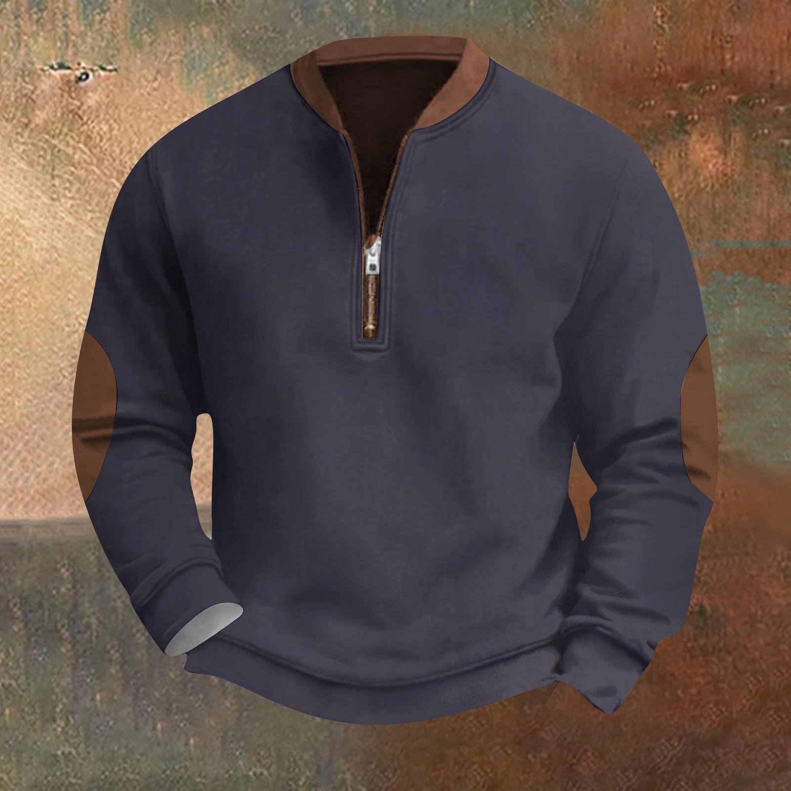 

Мужская повседневная толстовка в стиле ретро с градиентным принтом XL тёмно-синий