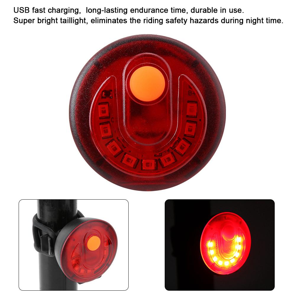 Waterproof Bike Bicycle LED Taillight Safety Warning Light Brake Lamp USB Fast Charging