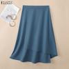 ZANZEA Fuste Midi Largi Casual pentru Femei, Culoare Solidă