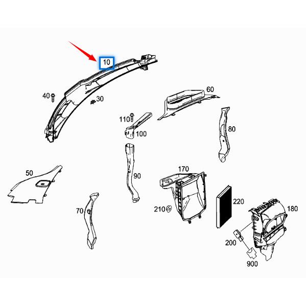 Water Drain System for BMW Mercedes-Benz ML/GLE W166