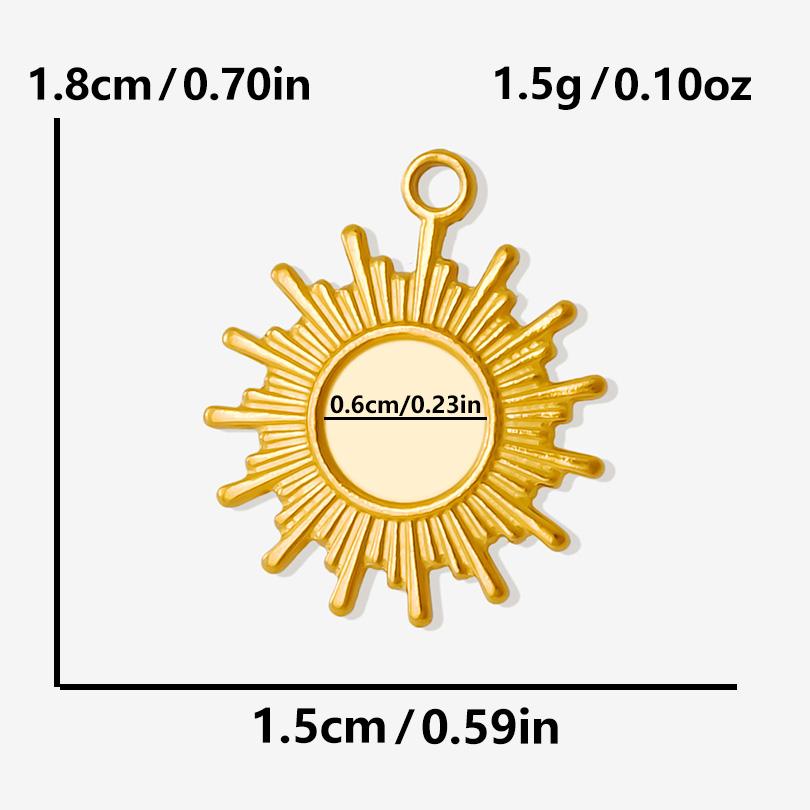6pcs/Lot DIY Sun Moon Star Pendant Charm PVD Stainless Steel Charms For Jewelry Making Bulk Crescent Materials To Make Bracelets