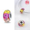 Authentic Certified Pink Glass Bead Blue Romantic Bead Charms Compatible With Bracelets Charm Bead Charms Copper Women Diy Jewellery Making