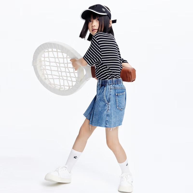 little MO&Co. Girls' Tennis Style Denim Skort Shorts