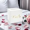 1PC White Card Box With Gold Foil Design, Wedding Favors Money Box Holder For Wedding Reception, Wedding Decor, Home Decor, Room Decor Birthday