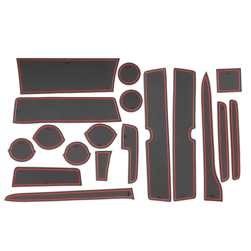 RUIYA Rubber Mats for Suzuki Every Door Pocket Interior Rubber Every Every Wagon DA17W Custom Easy Red DA17V/DA17W, Plates, Non-Slip, Soundproof,