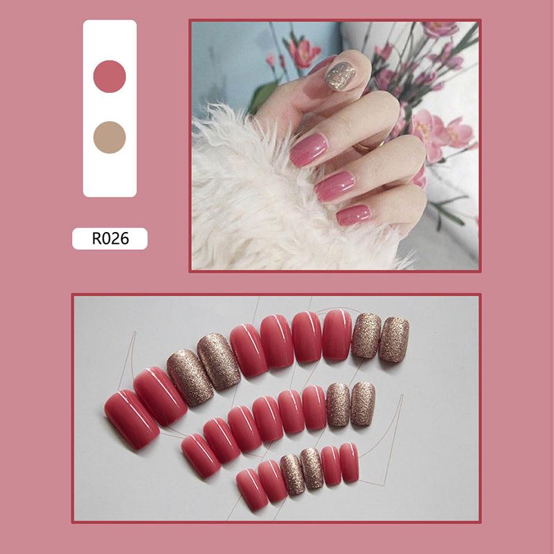 24 Pieces Boxed New Finished Nail Patch Fake Nail Wearable Nail Patch Waterproof