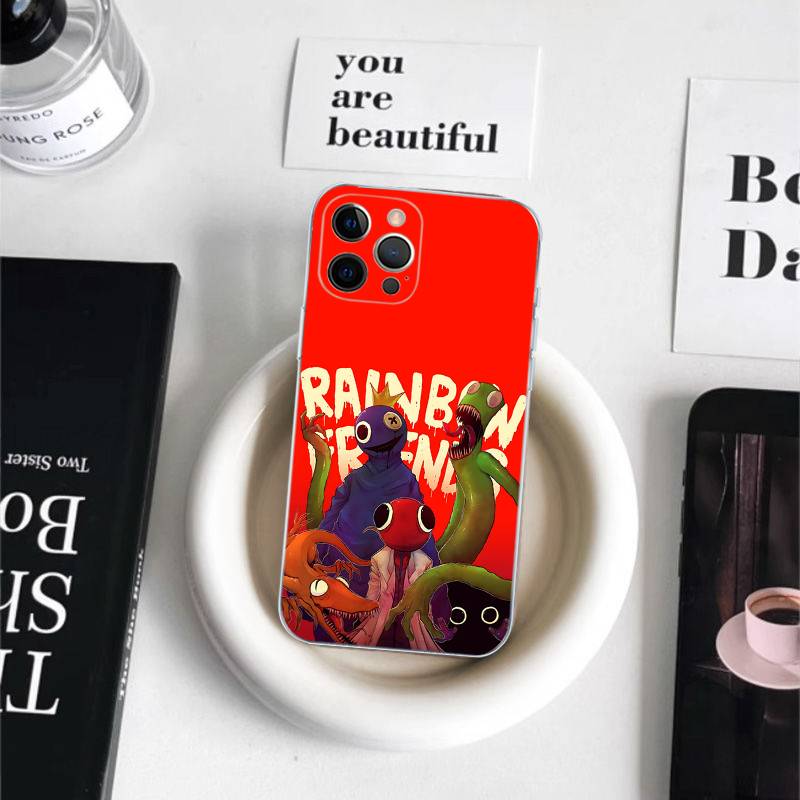 

Cartoon R-Rainbow Friends Phone Case For IPhone 17 16 15 14 Plus 13 12 11 Pro Max Transparent Shockproof Cover iPhone 13