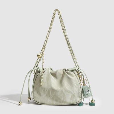 Damen Sommer Kette Umhängetasche Bucket Bag