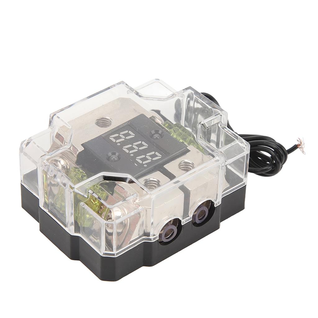 Car Audio Fuse Holder 4GA IN 4GA OUT 100A Digital Display Stereo Distribution Block Box for Automobile Boat Yacht RV