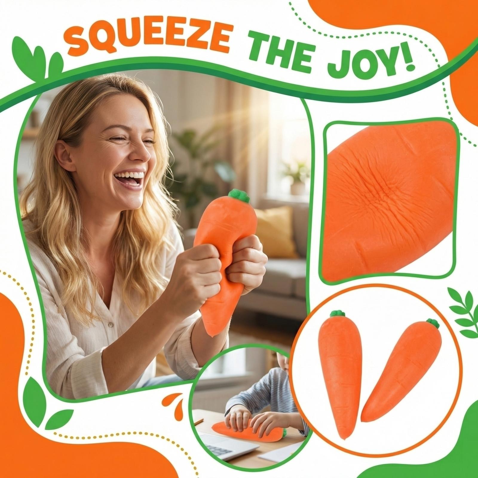 

Carrot Shaped Stress Relief Toy Soft Squeeze Simulation Vegetable Design for Hand Exercise and Relaxation Use One Size