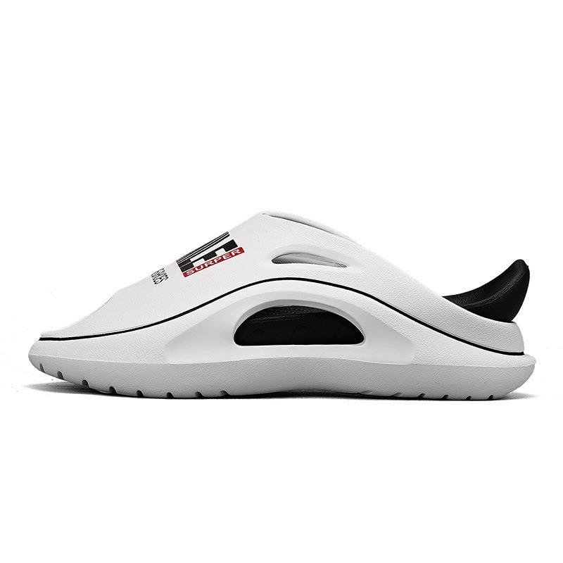 Summer New Men and Women Couples One-word Drag Thick Bottom Non-slip Wear-resistant Fashion Two-color Outdoor Beach Cool Slippers