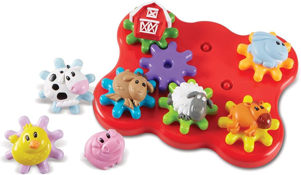 Learning Resources Build and Rotate Farm Animals Gear Toy LER9221 Authentic Set 17-Piece