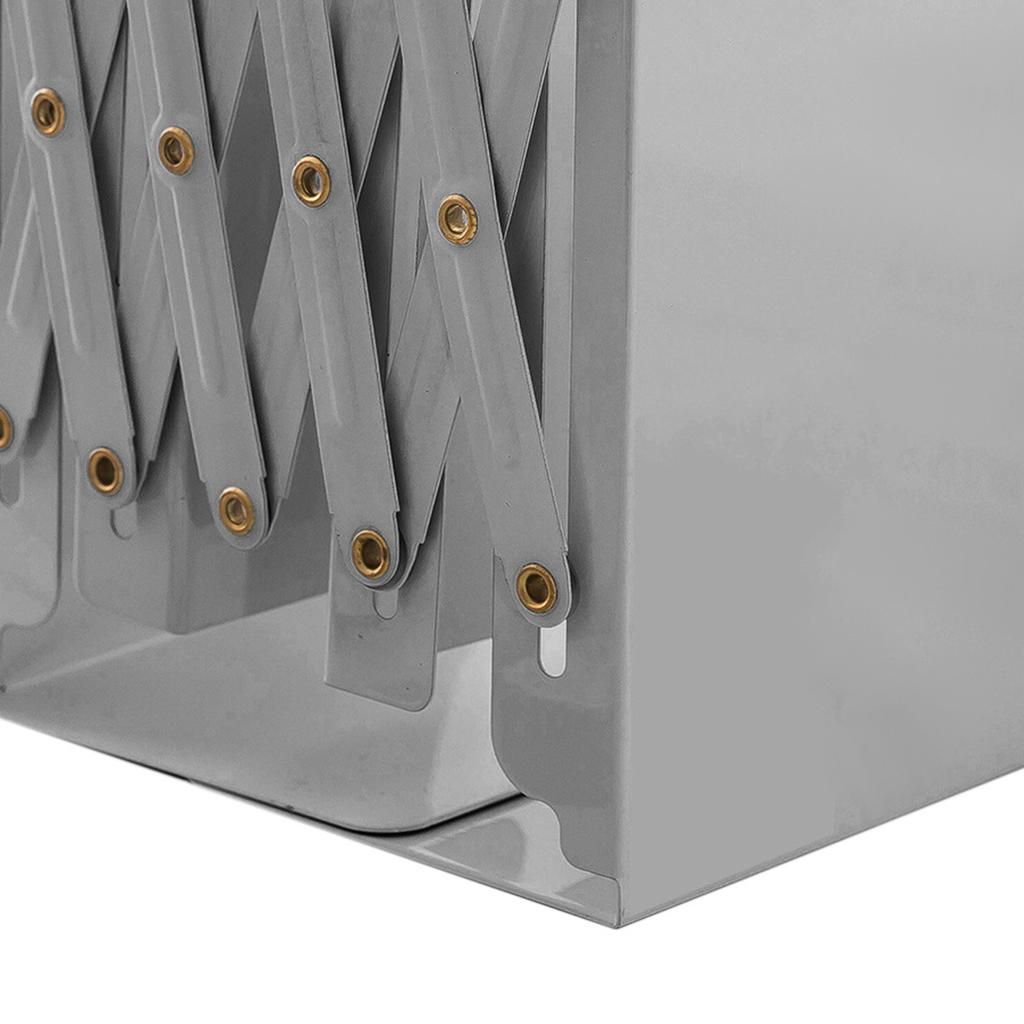 Bookends Retractable Flexible Large Size Without Sticker Metal Material Office Book Support for Desk Gray