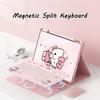Hello Kitty Tablet Case with Wireless Keyboard Set for Ipad 11th A16 Air7/6 Pro 11in 10th 10.9 Air4 5 9th 10.2in Rotatable Case