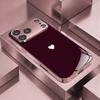 Red Background Love Pattern Metallic Tempered Glass Phone Case For iPhone 17 16 15 14 13 12 11 18 Pro Max Plus 17 Air 17E Cover