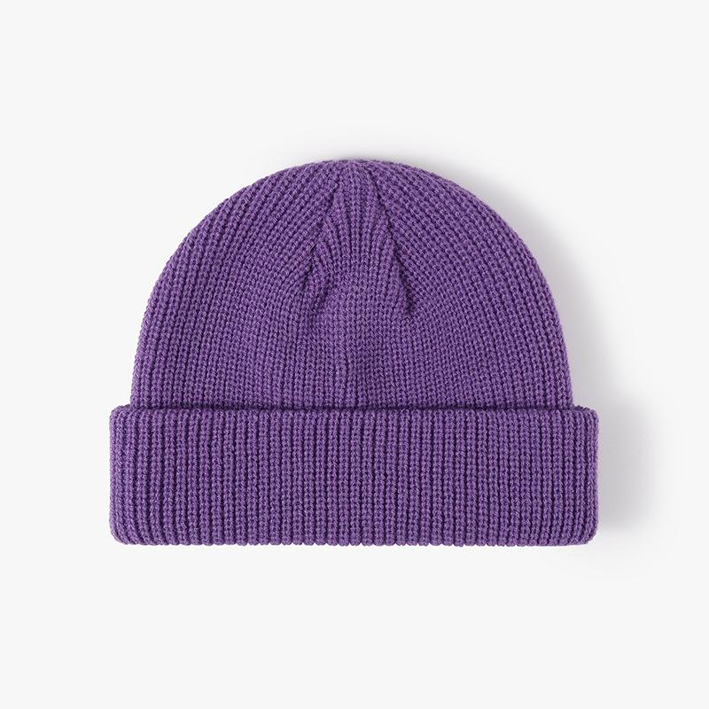 Men Women Winter Thick Warm Hat Plain Beanies for Custom Logo Minimalist Dome Knit Beanie