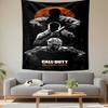 Tapestry Call of Duty Black Ops Soldiers Silhouette Orange Sun Minimalist Wall Hanging