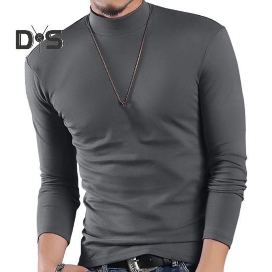 

Весна Осень Мужской Фитнес Топ Облегающий крой Полувысокий воротник Эластичный Длинные рукава Однотонный пуловер Фитнес Спортивный Топ Зимняя нижняя одежда 2XL серый