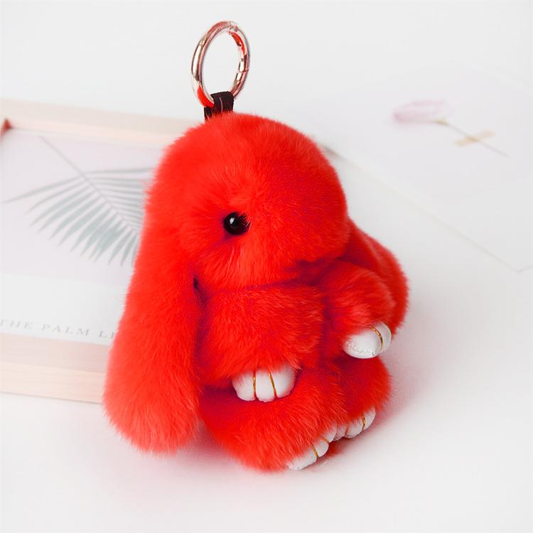 10CM Mini Fluffy Real Fur Pompon Bunny Women Girls Cute Plush Rabbit On Bag Jewelry Wedding Party Toy Kid Gift Bag Charm