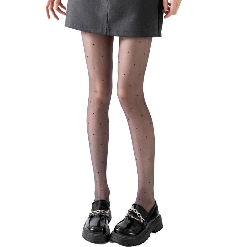 Women's Ultra-Thin 3D Polka Dot Black Stockings - Sexy, Snag-Resistant Spring & Summer Pantyhose