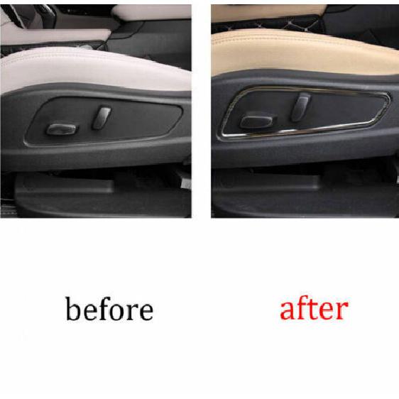 2pcs 2016- Black Steel For Cadillac XT5 Seat Adjust Handle Button Frame Trim