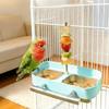Large Capacity Parrot Feeder Double Bowl Bird Food Bowl Bird Cage Feeder Cage Accessories