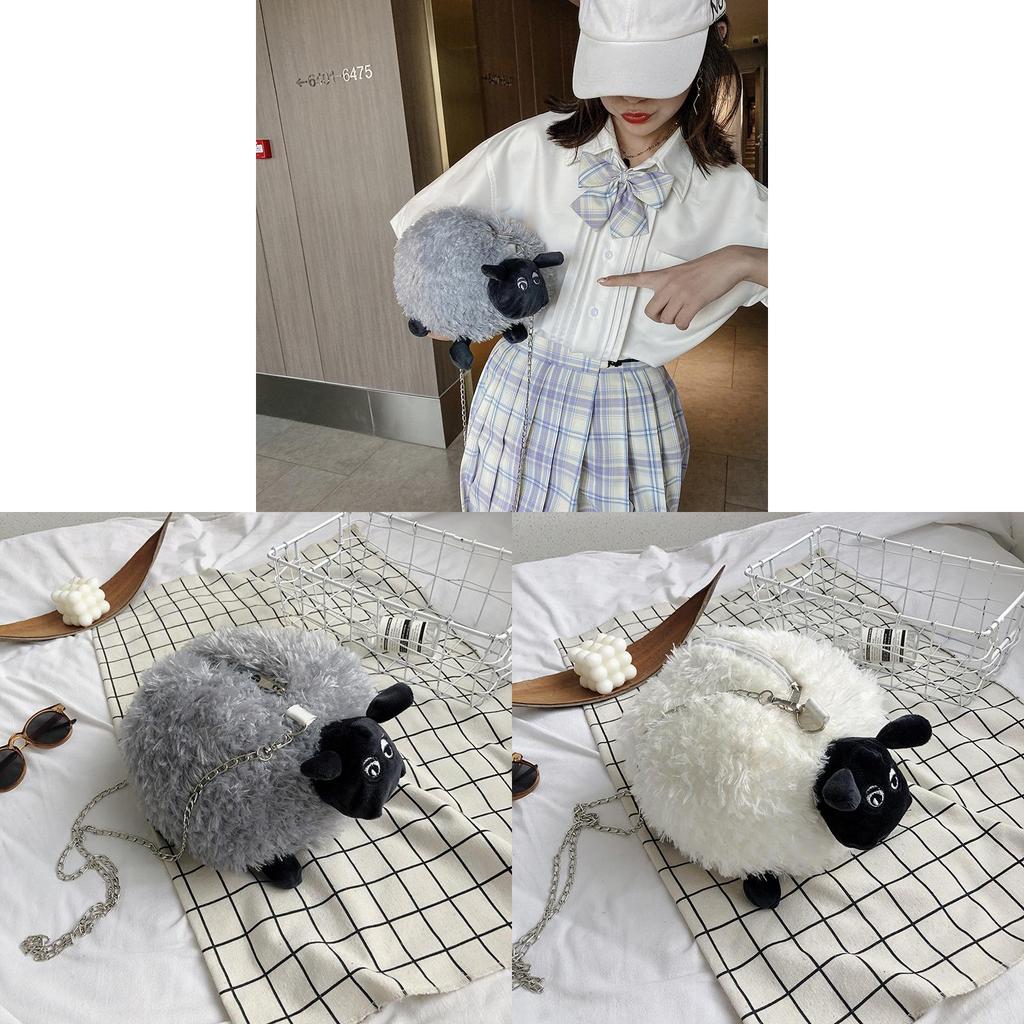 Shaun The Sheep Soft Material Streetwear Small Round Bag With Inner Storage For Girls