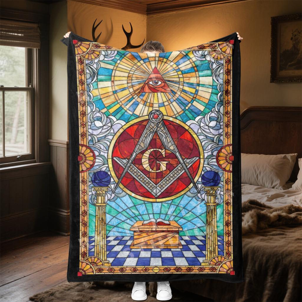 1PC Freemason Home Suitable All Seasons Soft Comfortable Blanket Sofa Office Travel Home Use Great Gift Idea