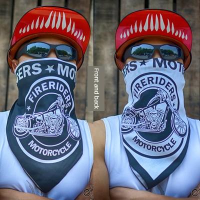 Harley Motorrad Reiten Magisches Klettband Quadratisches Halstuch, Vollbaumwolle Sonnenschutz Kopftuch, Personalisierte Totenkopf Paisley Gesichtsmaske