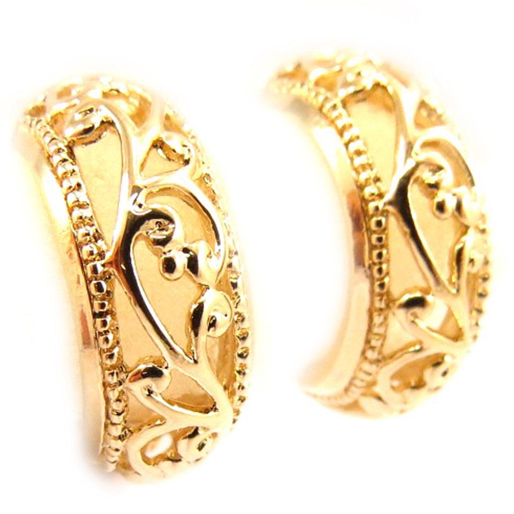 Les Trésors De Lily [L4319] – Pozlacené kruhové náušnice „Clothilde“ – 15x8 mm